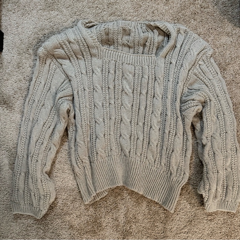 Cozy Cable Knit Sweater - Tan